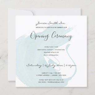 INVITACIÓN CEREMONIA DE APERTURA DE BROCHAZO DE ACUARELA AZUL