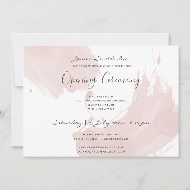 INVITACIÓN CEREMONIA DE APERTURA DE PINCELADA DE ACUARELA ROS (Anverso)