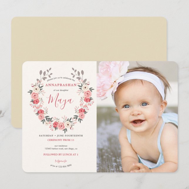 Invitación Ceremonia de Arroz por Primera Vez en la Guerra de (Anverso / Reverso)