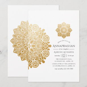 Invitación Ceremonia de Arroz Primera de Annaprashan Mandala