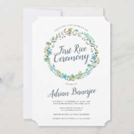 Invitación Ceremonia de Arroz Verde Azul