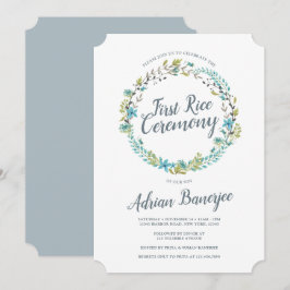 Invitación Ceremonia de Arroz Verde Azul