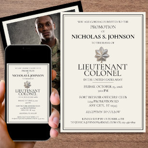 Invitación Ceremonia de Ascenso a LTC del Ejército Militar co