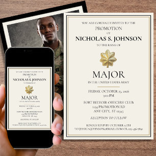 Invitación Ceremonia de Ascenso Militar del Ejército con Foto
