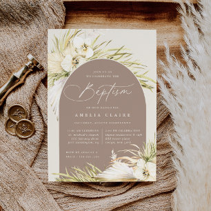 Invitación Ceremonia de bautismo de vintage trópico y Fiesta