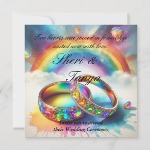 Invitación Ceremonia de Boda de arcos de arcoiris de lesbiana