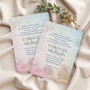 Invitación Ceremonia de Boda en los Mares Vivos Nombres de lo