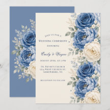 Ceremonia de Boda Floral Rosa Azul y Crema