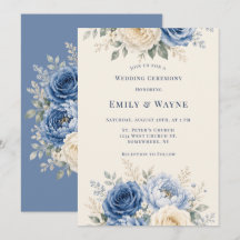 Ceremonia de Boda Floral Rosa Azul y Crema