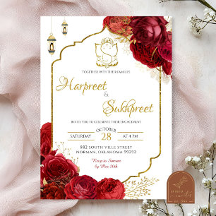 Invitación Ceremonia de Boda Indio Floral Roses Roses Roses R