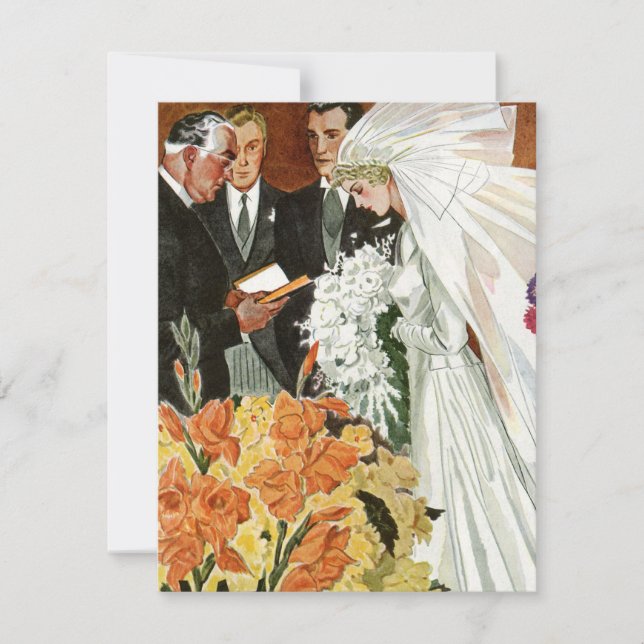 Invitación Ceremonia de bodas con novia y novio (Anverso)