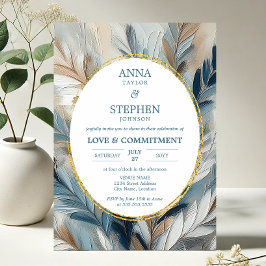 Invitación Ceremonia de Compromiso de Elegancia Azul Contempo