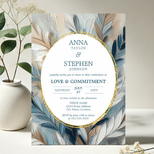 Invitación Ceremonia de Compromiso de Elegancia Azul Contempo