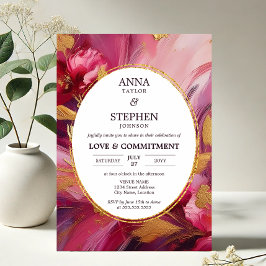 Invitación Ceremonia de Compromiso de Elegancia de la Fuchsia