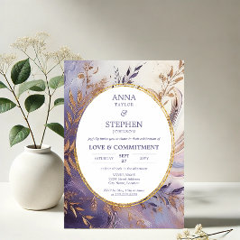 Invitación Ceremonia de Compromiso de la Elegancia Púrpura Co