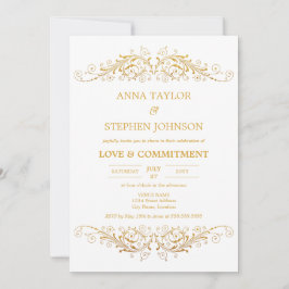 Invitación Ceremonia de compromiso de oro floreciente