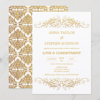 Invitación Ceremonia de compromiso de oro floreciente