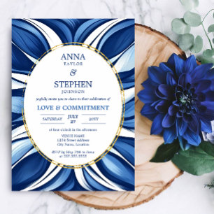 Invitación Ceremonia de Compromiso Floral Orgánico Blue Bliss