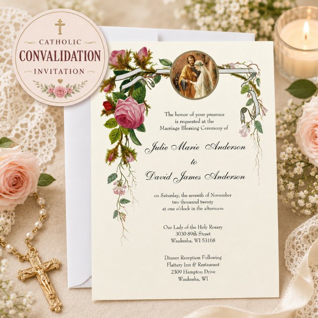 Invitación Ceremonia de convalidación de bendición de matrimo (Subido por el creador)