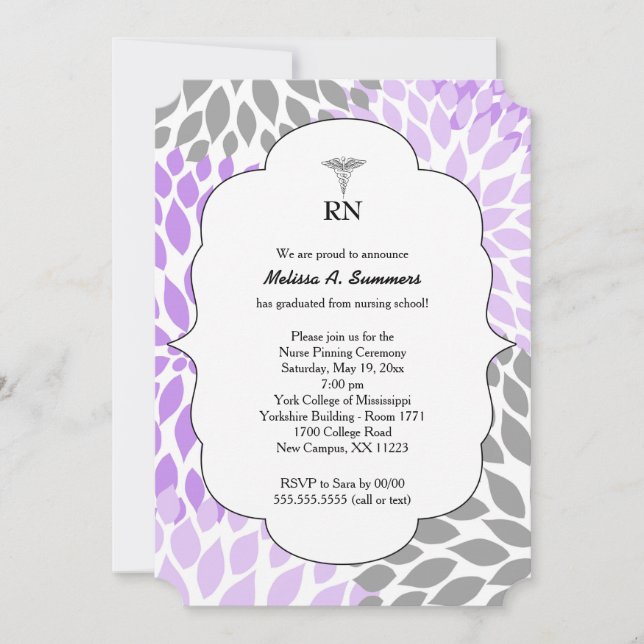 Invitación Ceremonia de fondeo de la enfermera RN invita a la (Anverso)