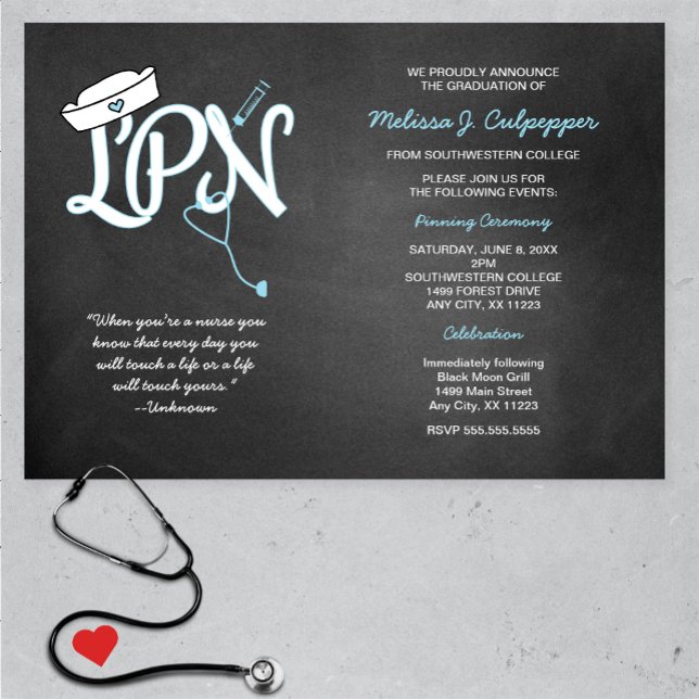Invitación Ceremonia de graduación de enfermeras de LPN invit (Subido por el creador)