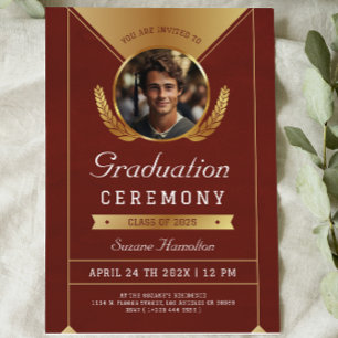 Invitación Ceremonia de graduación de fotos de Personalizado 