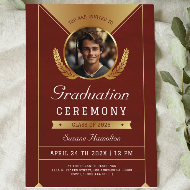 Invitación Ceremonia de graduación de fotos de Personalizado  (Subido por el creador)