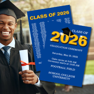 Invitación Ceremonia de Graduación de la Clase Azul Moderna d