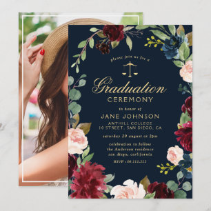 Invitación ceremonia de graduación de la escuela de derecho f