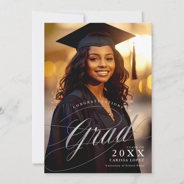 Invitación Ceremonia de graduación de plata fotográfica y eve (Anverso)