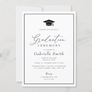 Invitación ceremonia de graduación mínima simple