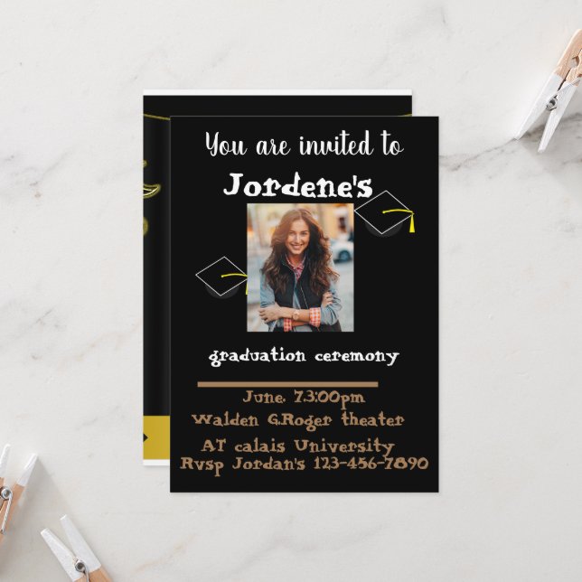 Invitación ceremonia de graduación personalizada de personali (Anverso/Reverso In Situ)