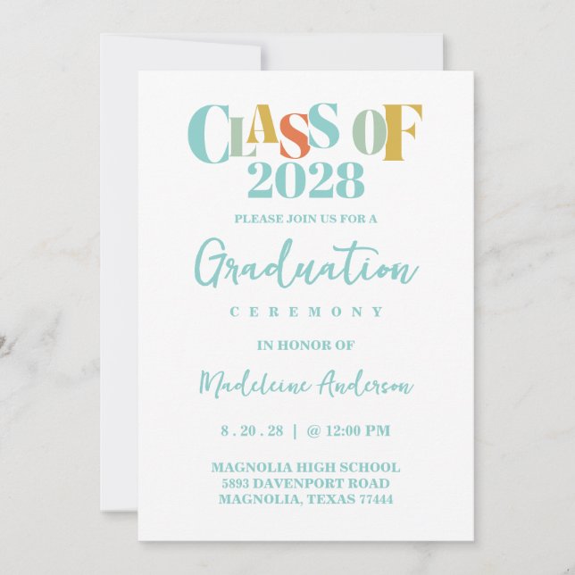 Invitación Ceremonia de Graduación Retro (Anverso)