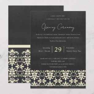 INVITACIÓN CEREMONIA DE GRAN APERTURA CLÁSICA DAMASCO NEGRO B