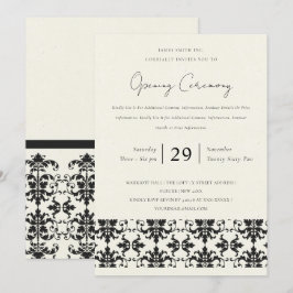 INVITACIÓN CEREMONIA DE GRAN APERTURA DE DAMASCO NEGRO BLANCO