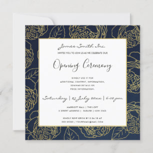 INVITACIÓN CEREMONIA DE GRAN APERTURA DE LUXE GOLD NAVY ROSE 