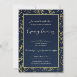 INVITACIÓN CEREMONIA DE GRAN APERTURA DE LUXE ORO NAVAL ROSA