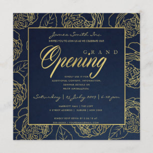 INVITACIÓN CEREMONIA DE GRAN APERTURA DE LUXE ORO NAVAL ROSA 
