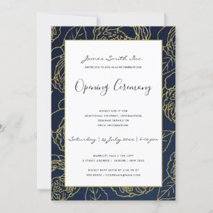 INVITACIÓN CEREMONIA DE GRAN APERTURA DE LUXE ORO NAVAL ROSA 