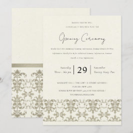 INVITACIÓN CEREMONIA DE GRAN APERTURA EN PLATA FORMAL DAMASCO