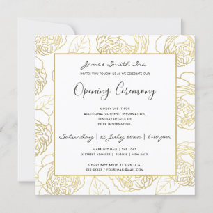 INVITACIÓN CEREMONIA DE GRAN APERTURA FLORAL ROSE NAVY LUXE G