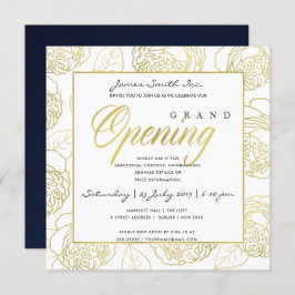 INVITACIÓN CEREMONIA DE GRAN APERTURA FLORAL ROSE NAVY ORO LU