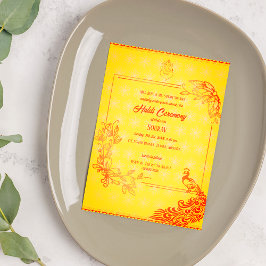 Invitación Ceremonia de Haldi del Novio Hindú Indio con Tema 