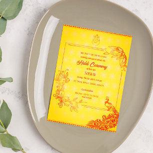 Invitación Ceremonia de Haldi del Novio Hindú Indio con Tema