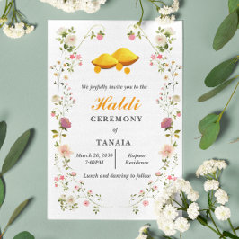 Invitación Ceremonia de Haldi, simple Boda indio