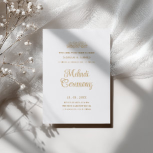 Invitación Ceremonia de Henna Mehndi con Escritura Estilosa e