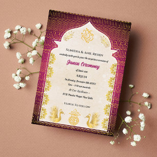 Invitación Ceremonia de hilo sagrado hindú Janeu Poite Upanay