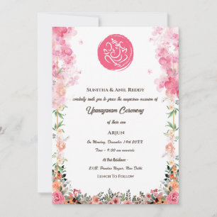 Invitación Ceremonia de Janeu en Upanayanam, alias Hindu Holy