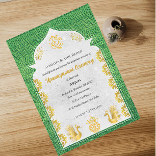 Invitación Ceremonia de Janeu en Upanayanam, alias Hindu Holy
