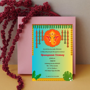 Invitación Ceremonia de Janeu en Upanayanam, alias Hindu Holy